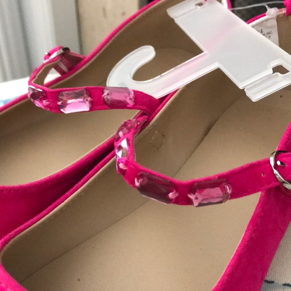 Gymboree dark pink jeweled shoes dressy fuchsia - Picture 3 of 5